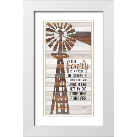 Family Circle Windmill White Modern Wood Framed Art Print with Double Matting by Rae, Marla