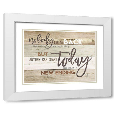 New Ending White Modern Wood Framed Art Print with Double Matting by Rae, Marla