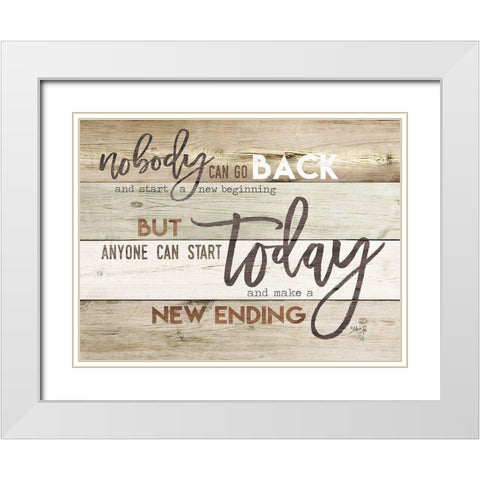 New Ending White Modern Wood Framed Art Print with Double Matting by Rae, Marla