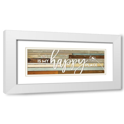 This is My Happy Place White Modern Wood Framed Art Print with Double Matting by Rae, Marla