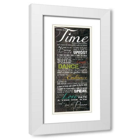 Time for Everything White Modern Wood Framed Art Print with Double Matting by Rae, Marla