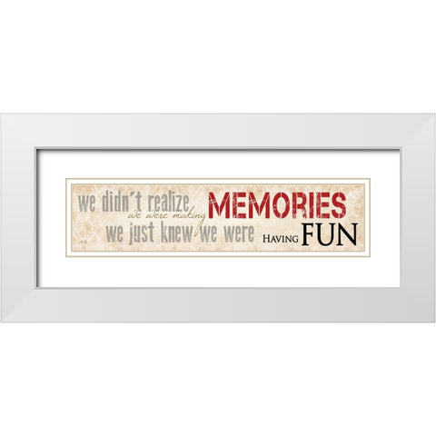 Making Memories White Modern Wood Framed Art Print with Double Matting by Rae, Marla