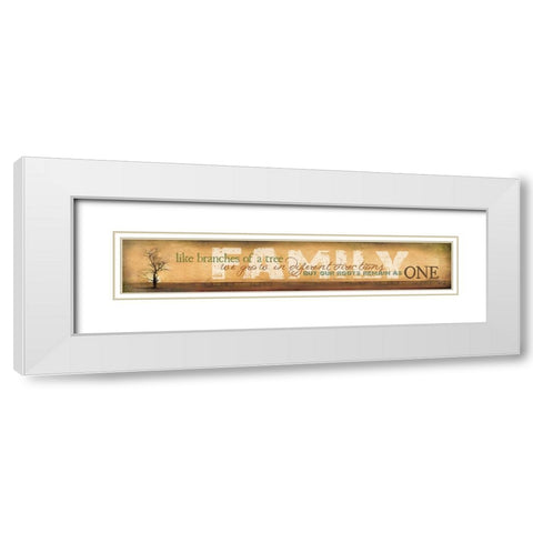 Family White Modern Wood Framed Art Print with Double Matting by Rae, Marla