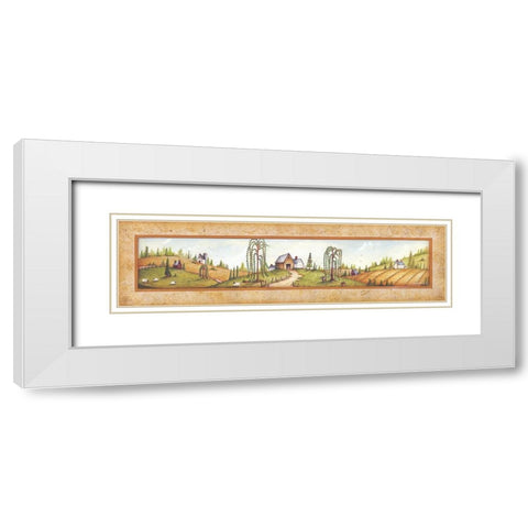 Summer Time White Modern Wood Framed Art Print with Double Matting by June, Mary Ann