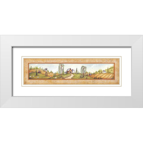 Summer Time White Modern Wood Framed Art Print with Double Matting by June, Mary Ann