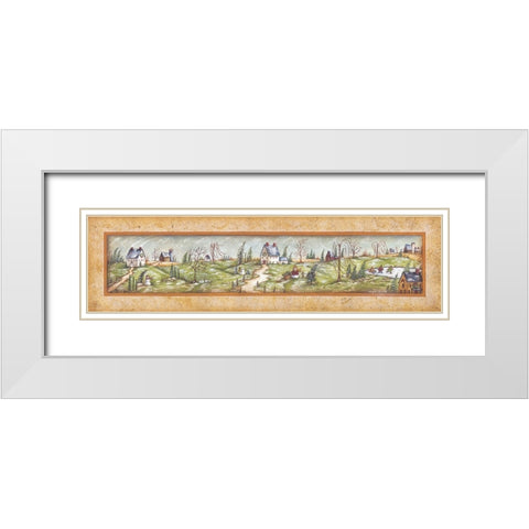 Winter Time White Modern Wood Framed Art Print with Double Matting by June, Mary Ann
