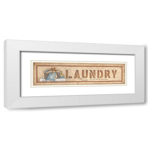 Laundry White Modern Wood Framed Art Print with Double Matting by June, Mary Ann