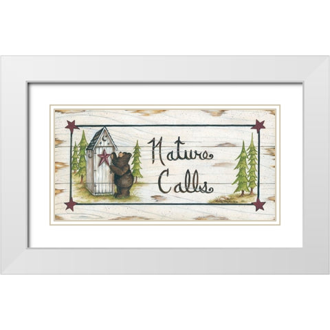 Nature Calls White Modern Wood Framed Art Print with Double Matting by June, Mary Ann