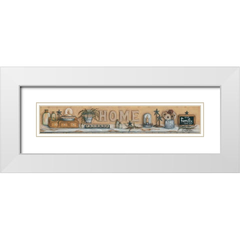 Where Family and Friends Gather White Modern Wood Framed Art Print with Double Matting by June, Mary Ann