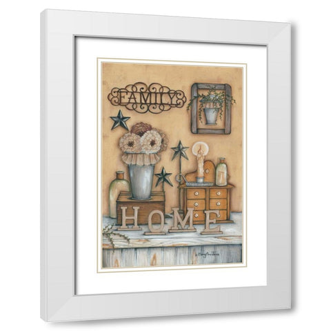 Family White Modern Wood Framed Art Print with Double Matting by June, Mary Ann