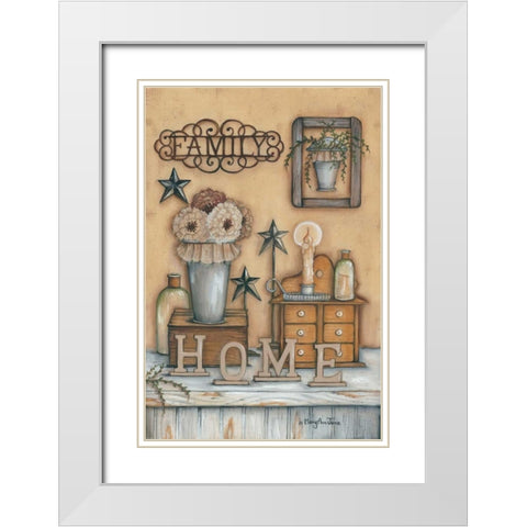 Family White Modern Wood Framed Art Print with Double Matting by June, Mary Ann