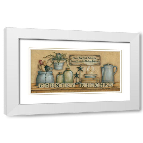 County Kitchen White Modern Wood Framed Art Print with Double Matting by June, Mary Ann