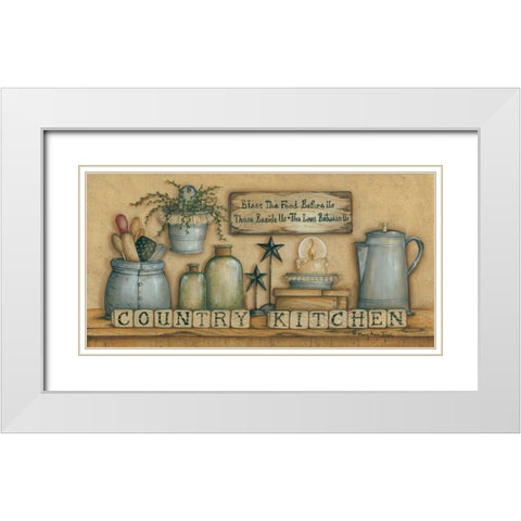 County Kitchen White Modern Wood Framed Art Print with Double Matting by June, Mary Ann