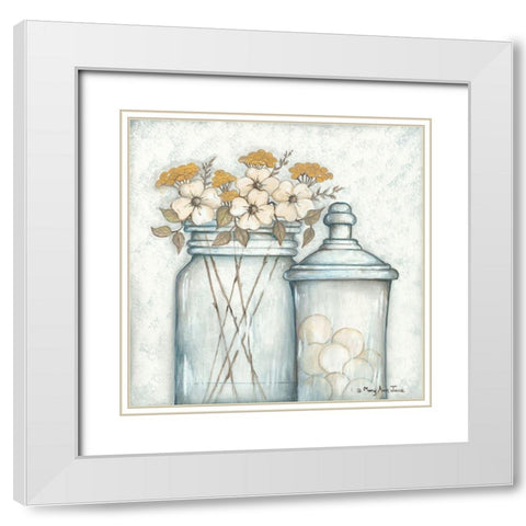 Pretty Simple White Modern Wood Framed Art Print with Double Matting by June, Mary Ann