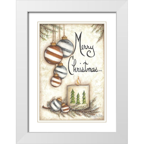 Merry Christmas to You White Modern Wood Framed Art Print with Double Matting by June, Mary Ann