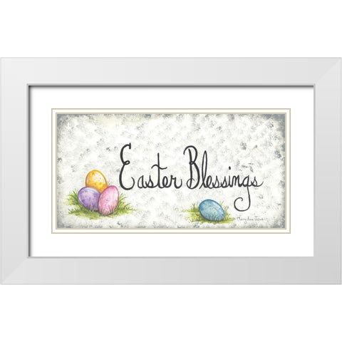 Easter Blessings White Modern Wood Framed Art Print with Double Matting by June, Mary Ann