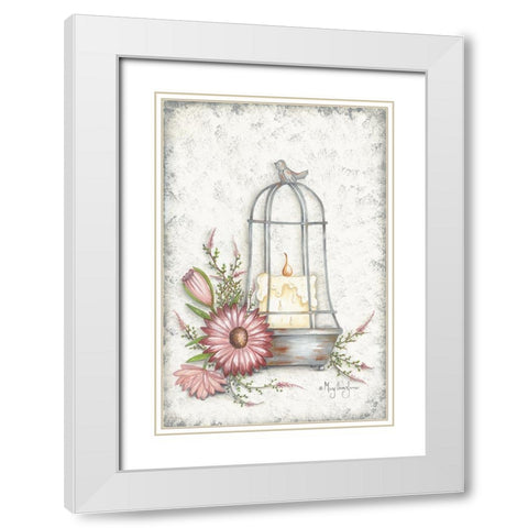 Pretty Cloche White Modern Wood Framed Art Print with Double Matting by June, Mary Ann