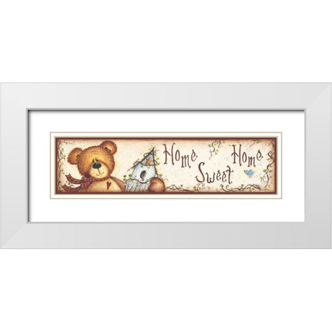 Teddys Birdhouse White Modern Wood Framed Art Print with Double Matting by June, Mary Ann