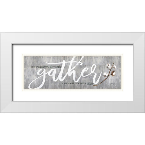 For Where Two or Three Gather White Modern Wood Framed Art Print with Double Matting by Rae, Marla