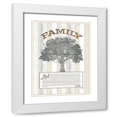Family Prayer Tree White Modern Wood Framed Art Print with Double Matting by Rae, Marla