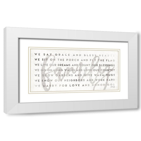 Simple We are Family White Modern Wood Framed Art Print with Double Matting by Rae, Marla