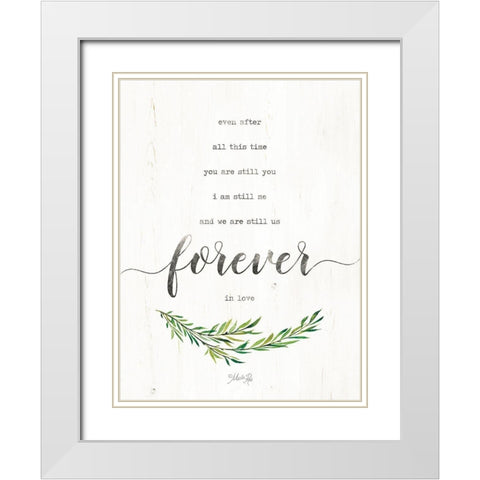 Forever in Love White Modern Wood Framed Art Print with Double Matting by Rae, Marla