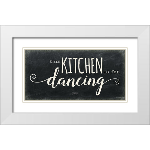 The Kitchen is for Dancing White Modern Wood Framed Art Print with Double Matting by Rae, Marla