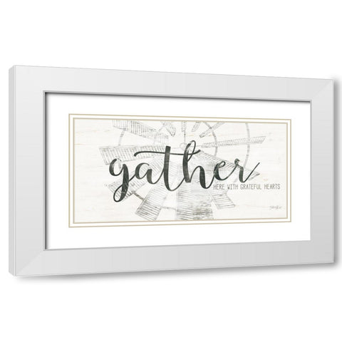 Gather Windmill White Modern Wood Framed Art Print with Double Matting by Rae, Marla