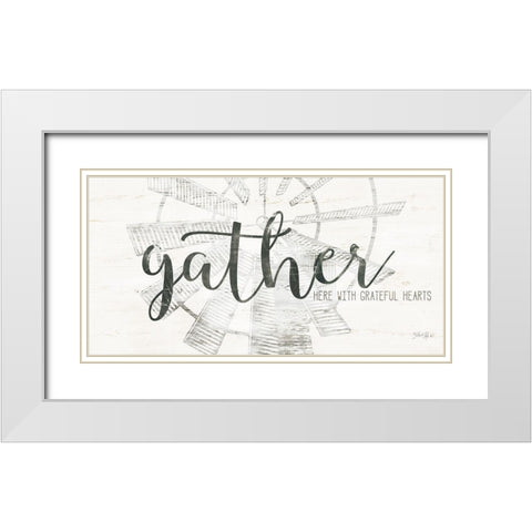 Gather Windmill White Modern Wood Framed Art Print with Double Matting by Rae, Marla