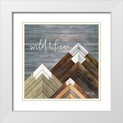 Wild and Free White Modern Wood Framed Art Print with Double Matting by Rae, Marla