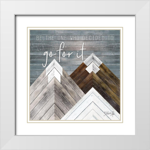 Go For It White Modern Wood Framed Art Print with Double Matting by Rae, Marla