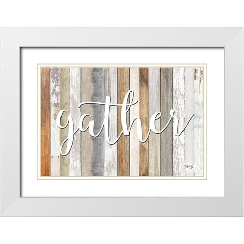 Gather           White Modern Wood Framed Art Print with Double Matting by Rae, Marla