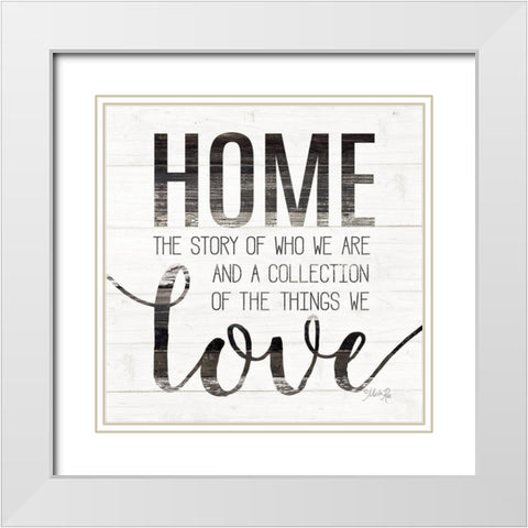 Home Story White Modern Wood Framed Art Print with Double Matting by Rae, Marla
