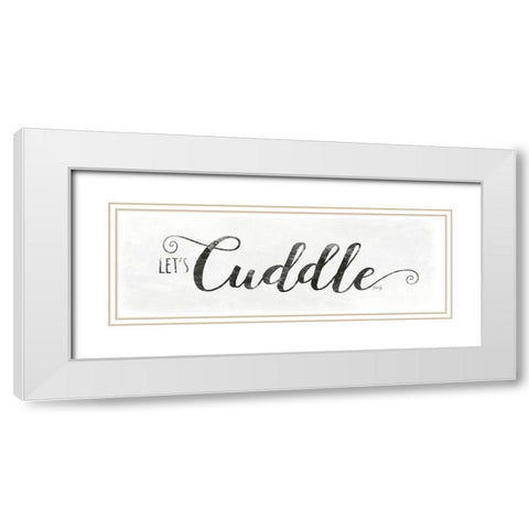 Lets Cuddle White Modern Wood Framed Art Print with Double Matting by Rae, Marla