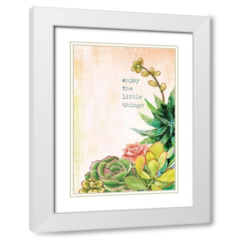 Enjoy the Little Things White Modern Wood Framed Art Print with Double Matting by Rae, Marla