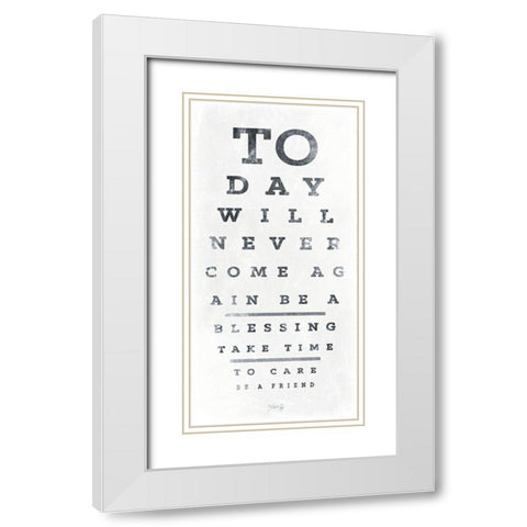 Eye Chart I White Modern Wood Framed Art Print with Double Matting by Rae, Marla
