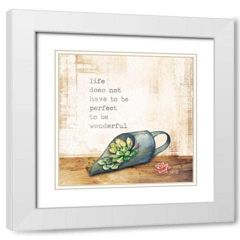 Life Does Not Have to be Perfect White Modern Wood Framed Art Print with Double Matting by Rae, Marla