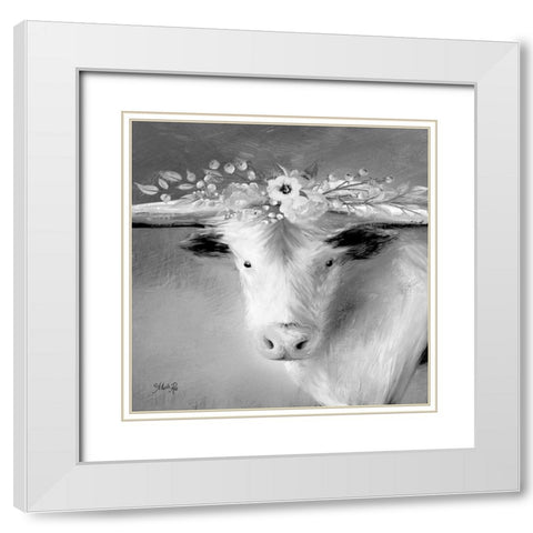 Minnie  White Modern Wood Framed Art Print with Double Matting by Rae, Marla