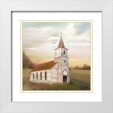Gods House White Modern Wood Framed Art Print with Double Matting by Rae, Marla