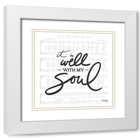 My Soul White Modern Wood Framed Art Print with Double Matting by Rae, Marla