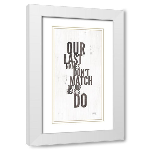 Our Last Names White Modern Wood Framed Art Print with Double Matting by Rae, Marla