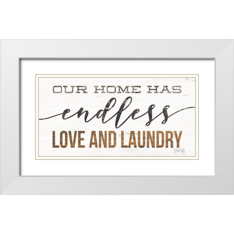 Endless Love and Laundry White Modern Wood Framed Art Print with Double Matting by Rae, Marla