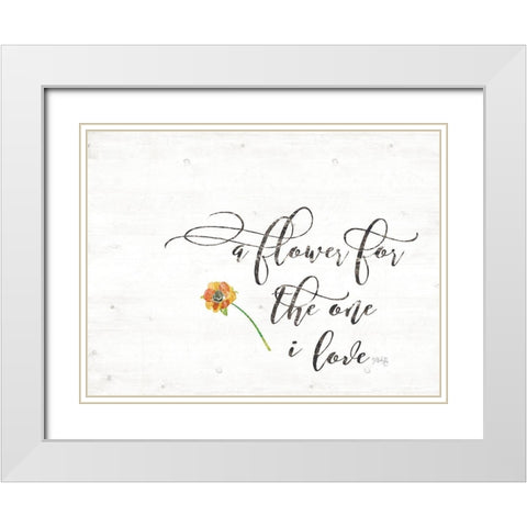 A Flower White Modern Wood Framed Art Print with Double Matting by Rae, Marla