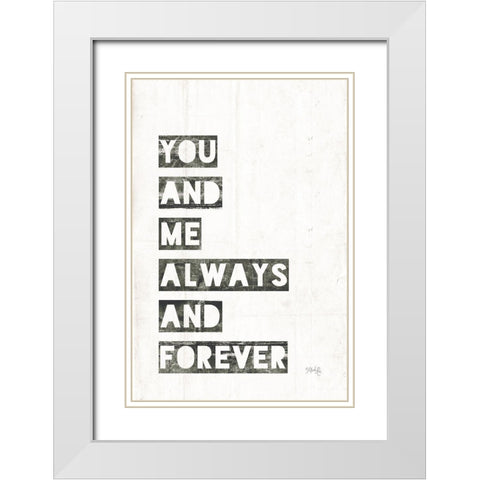 You and Me White Modern Wood Framed Art Print with Double Matting by Rae, Marla