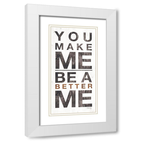 A Better Me White Modern Wood Framed Art Print with Double Matting by Rae, Marla