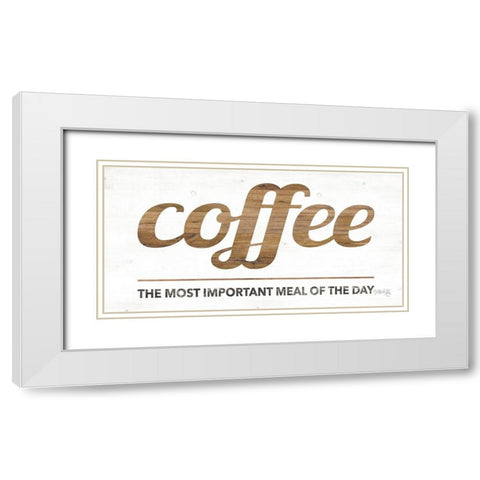Coffee White Modern Wood Framed Art Print with Double Matting by Rae, Maria