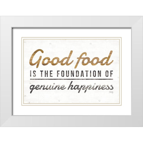 Good Food White Modern Wood Framed Art Print with Double Matting by Rae, Marla