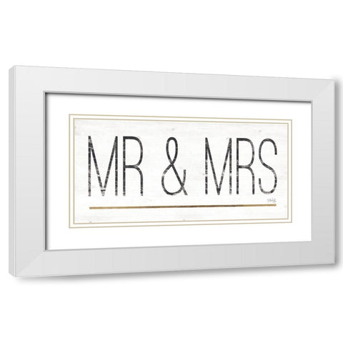 Mr and Mrs II White Modern Wood Framed Art Print with Double Matting by Rae, Maria