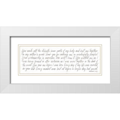 Psalm 139 White Modern Wood Framed Art Print with Double Matting by Rae, Maria