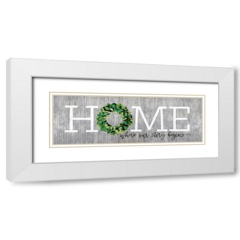 Eucalyptus Home White Modern Wood Framed Art Print with Double Matting by Rae, Maria